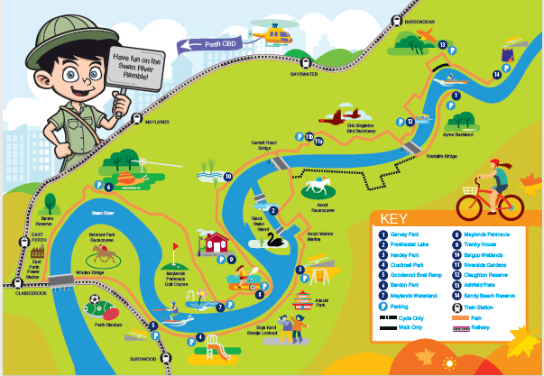 map of the swan river News Story Swan River Ramble Wa Day Long Weekend Competition map of the swan river